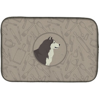"Caroline's Treasures CK2160DDM Alaskan Malamute in The Kitchen dish-drying-mats, 14x21, Multicolor"