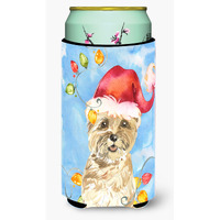 "Caroline's Treasures CK2474TBC Christmas Lights Cairn Terrier Tall Boy Hugger cold-beverage-koozies, Multicolor"