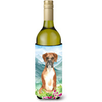 "Caroline's Treasures CK2542LITERK Mountain Flowers Boxer Wine Bottle Hugger cold-beverage-koozies, 750 ml, Multicolor"