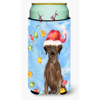 "Caroline's Treasures CK2506TBC Christmas Chocolate Labrador Retriever Tall Boy Hugger cold-beverage-koozies, Multicolor"