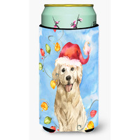 "Caroline's Treasures CK2479TBC Christmas Lights Golden Retriever Tall Boy Hugger cold-beverage-koozies, Multicolor"