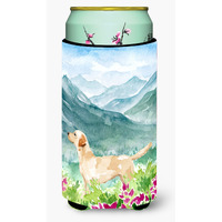 "Caroline's Treasures CK1973TBC Mountian Flowers Yellow Labrador Tall Boy Hugger cold-beverage-koozies, Multicolor"