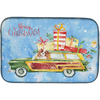"Caroline's Treasures CK2438DDM Christmas Blenheim Cavalier Spaniel dish-drying-mats, 14x21, Multicolor"