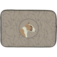 "Caroline's Treasures CK2175DDM Fawn and White Bull Terrier Kitchen dish-drying-mats, 14x21, Multicolor"