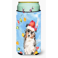 "Caroline's Treasures CK2504TBC Christmas Lights Australian Shepherd Tall Boy Hugger cold-beverage-koozies, Multicolor"