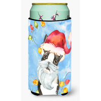 "Caroline's Treasures CK2473TBC Christmas Lights Boston Terrier Tall Boy Hugger cold-beverage-koozies, Multicolor"