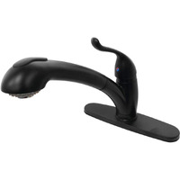 Kingston Brass KB5708YL Yosemite Single-Handle Pull-Out Kitchen Faucet, Matte Black