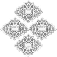 Heritage Lace HL-1209W-S 12 x 9 in. Heirloom Doily - White - Set of 4