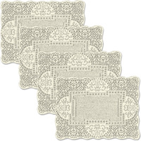 Heritage Lace CC-1419E-S 14 x 19 in. Canterbury Classic Placemat - Ecru - Set of 4