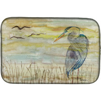 "Caroline's Treasures SC2020DDM Blue Heron Yellow Sky dish-drying-mats, 14x21, Multicolor"