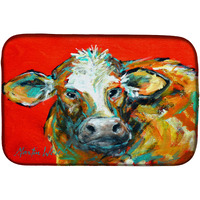 "Caroline's Treasures MW1272DDM Caught Red Handed Cow dish-drying-mats, 14 x 21, Multicolor"