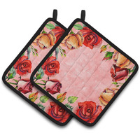 "Caroline's Treasures CK1700PTHD Roses Pair of Pot Holders potholders, Multicolor"