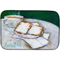 "Caroline's Treasures MW1271DDM Breakfast Delight Beignets dish-drying-mats, 14 x 21, Multicolor"