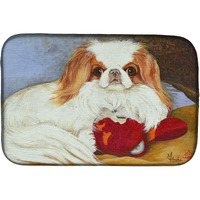 "Caroline's Treasures MH1049DDM Japanese Chin Pink Gorilla dish-drying-mats, 14x21, Multicolor"