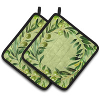 "Caroline's Treasures CK1702PTHD Olives Pair of Pot Holders potholders, Multicolor"