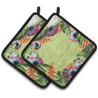 "Caroline's Treasures CK1698PTHD Tropical Pair of Pot Holders potholders, Multicolor"