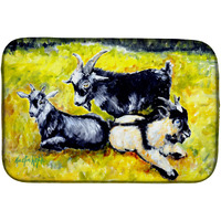 "Caroline's Treasures MW1266DDM Three Goats dish-drying-mats, 14 x 21, Multicolor"