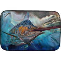 "Caroline's Treasures JMA2000DDM Running The Guantlet Blue Marlin dish-drying-mats, 14 x 21, Multicolor"