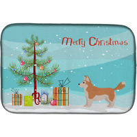 "Caroline's Treasures CK3824DDM Corgi Husky Mix Christmas Tree dish-drying-mats, 14 x 21, Multicolor"