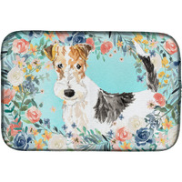 "Caroline's Treasures CK3402DDM Fox Terrier dish-drying-mats, 14 x 21, Multicolor"