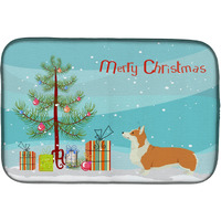 "Caroline's Treasures CK3554DDM Pembroke Corgi Christmas Tree dish-drying-mats, 14 x 21, Multicolor"