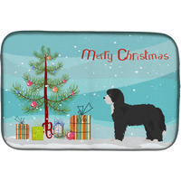 "Caroline's Treasures CK3868DDM Black Sheepadoodle Christmas Tree dish-drying-mats, 14 x 21, Multicolor"