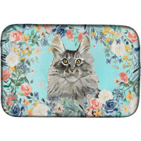 "Caroline's Treasures CK3393DDM Maine Coon Spring Flowers dish-drying-mats, 14 x 21, Multicolor"