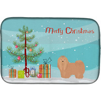 "Caroline's Treasures CK3468DDM Tan Lhasa Apso Christmas Tree dish-drying-mats, 14 x 21, Multicolor"