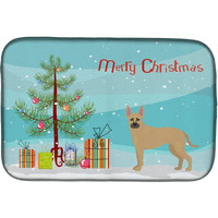 "Caroline's Treasures CK3870DDM Shepherd Pit Mix #2 Christmas Tree dish-drying-mats, 14 x 21, Multicolor"
