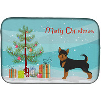 "Caroline's Treasures CK3817DDM Black and Tan Chorkie Christmas Tree dish-drying-mats, 14 x 21, Multicolor"