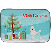 "Caroline's Treasures CK3478DDM Miniature Poodle Christmas Tree dish-drying-mats, 14 x 21, Multicolor"