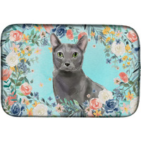 "Caroline's Treasures CK3390DDM Blue Russian Spring Flowers dish-drying-mats, 14 x 21, Multicolor"