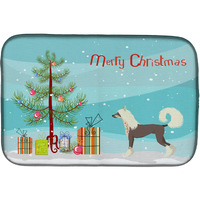 "Caroline's Treasures CK3531DDM Chinese Crested Christmas Tree dish-drying-mats, 14 x 21, Multicolor"
