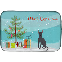 "Caroline's Treasures CK3507DDM Peruvian Hairless Dog Christmas Tree dish-drying-mats, 14 x 21, Multicolor"