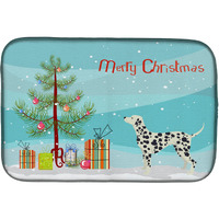 "Caroline's Treasures CK3534DDM Dalmatian Christmas Tree dish-drying-mats, 14 x 21, Multicolor"