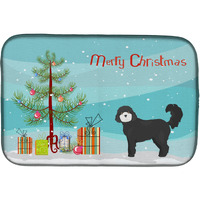 "Caroline's Treasures CK3823DDM Black Cockapoo Christmas Tree dish-drying-mats, 14 x 21, Multicolor"