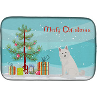 "Caroline's Treasures CK3498DDM Danish Spitz Christmas Tree dish-drying-mats, 14 x 21, Multicolor"