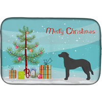 "Caroline's Treasures CK3837DDM Black Goldador Christmas Tree dish-drying-mats, 14 x 21, Multicolor"