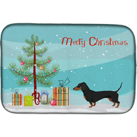 "Caroline's Treasures CK3533DDM Dachshund Christmas Tree dish-drying-mats, 14 x 21, Multicolor"