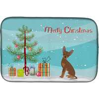 "Caroline's Treasures CK3508DDM Brown Prague Ratter Christmas Tree dish-drying-mats, 14 x 21, Multicolor"