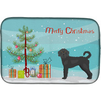 "Caroline's Treasures CK3847DDM Black Labradoodle Christmas Tree dish-drying-mats, 14 x 21, Multicolor"