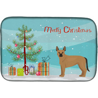 "Caroline's Treasures Tan German Shepherd Mastiff Mix Christmas Tree dish-drying-mats, 14 x 21, Multicolor"
