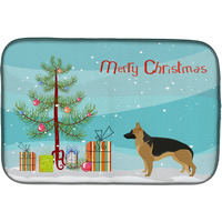"Caroline's Treasures CK3540DDM German Shepherd Christmas Tree dish-drying-mats, 14 x 21, Multicolor"
