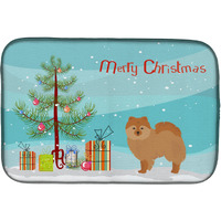 "Caroline's Treasures CK3456DDM German Spitz Christmas Tree dish-drying-mats, 14 x 21, Multicolor"
