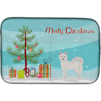 "Caroline's Treasures CK3450DDM Danish Spitz Christmas Tree dish-drying-mats, 14 x 21, Multicolor"