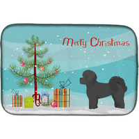 "Caroline's Treasures CK3852DDM Black Mal-Shi Christmas Tree dish-drying-mats, 14 x 21, Multicolor"