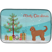 "Caroline's Treasures CK3839DDM Tan Goldendoodle Christmas Tree dish-drying-mats, 14 x 21, Multicolor"