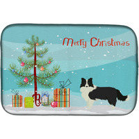 "Caroline's Treasures CK3522DDM Border Collie Christmas Tree dish-drying-mats, 14 x 21, Multicolor"