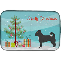 "Caroline's Treasures CK3820DDM Black Chug Christmas Tree dish-drying-mats, 14 x 21, Multicolor"