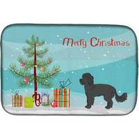 "Caroline's Treasures CK3855DDM Black Maltipoo Christmas Tree dish-drying-mats, 14 x 21, Multicolor"